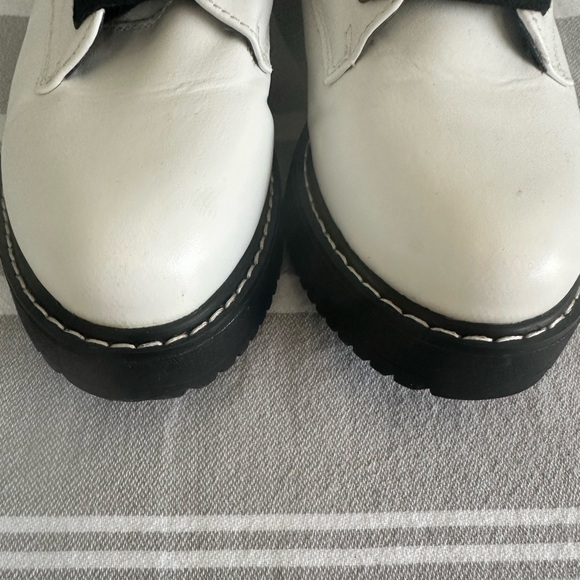 Madden Girl White and Black Combat Boots - Picture 6 of 8